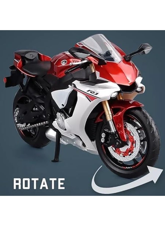 YAMAHA 1:12 Scale Alloy Yamaha YZF-R1 Motorcycle Model Toy | Red Die-Cast Sports Bike Replica for Kids & Collectors - Image 5